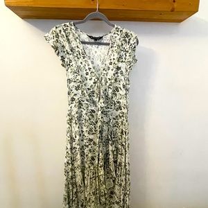 Kivari high low green floral dress